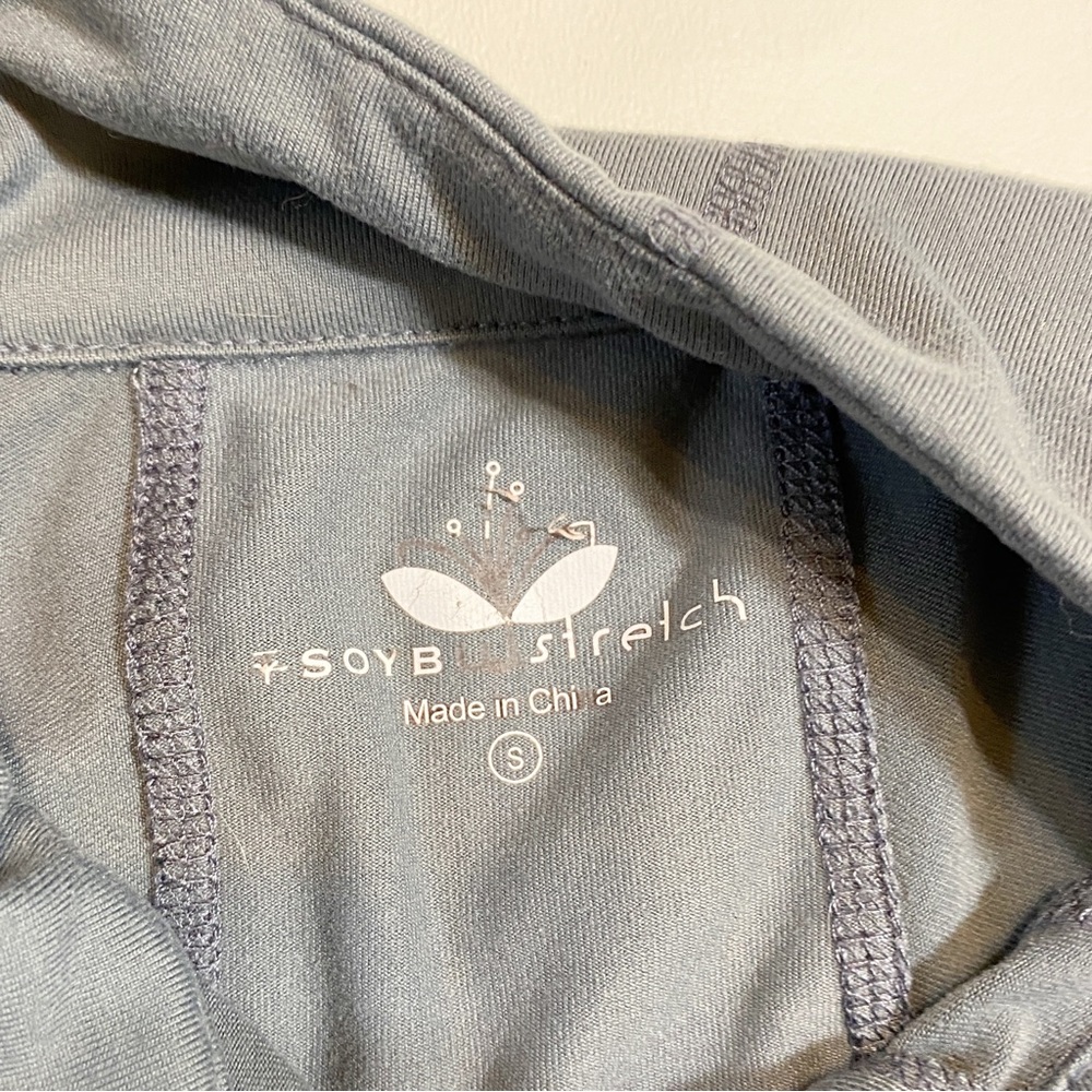 Soybu Athleisure Gray Yoga Set Pants and Pleated Peplum Jacket Women’s SZ small - Picture 12 of 16